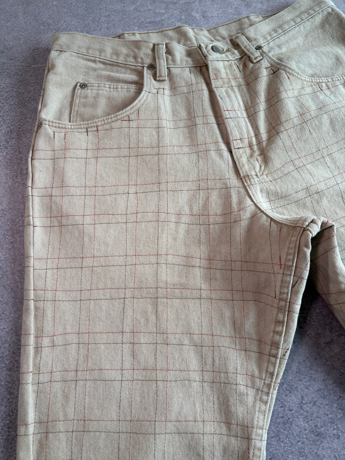 Stitchy Plaid Pants